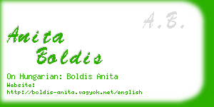 anita boldis business card